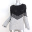 Pam & Gela Slouchy Chevron Sweater Black/Gray Wool-Blend Ribbed Knit Size Small