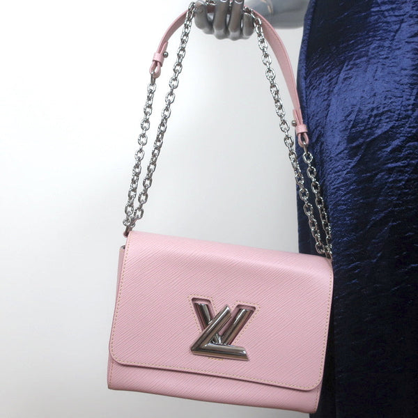 Louis Vuitton Twist Handbag Whipstitch Epi Leather MM Black