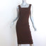 Dolce & Gabbana Dress Dark Brown Stretch Wool Size 40 Square Neck Sheath