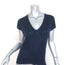 Knott Short Sleeve V-Neck Top Navy Silk Jersey Size 1