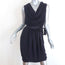 Lanvin Dress Dark Purple Draped Crepe Size 38 Sleeveless Cowl Neck