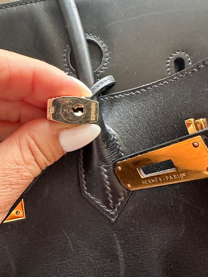 Hermes 2004 Birkin 40 Black Box Leather Gold Hardware