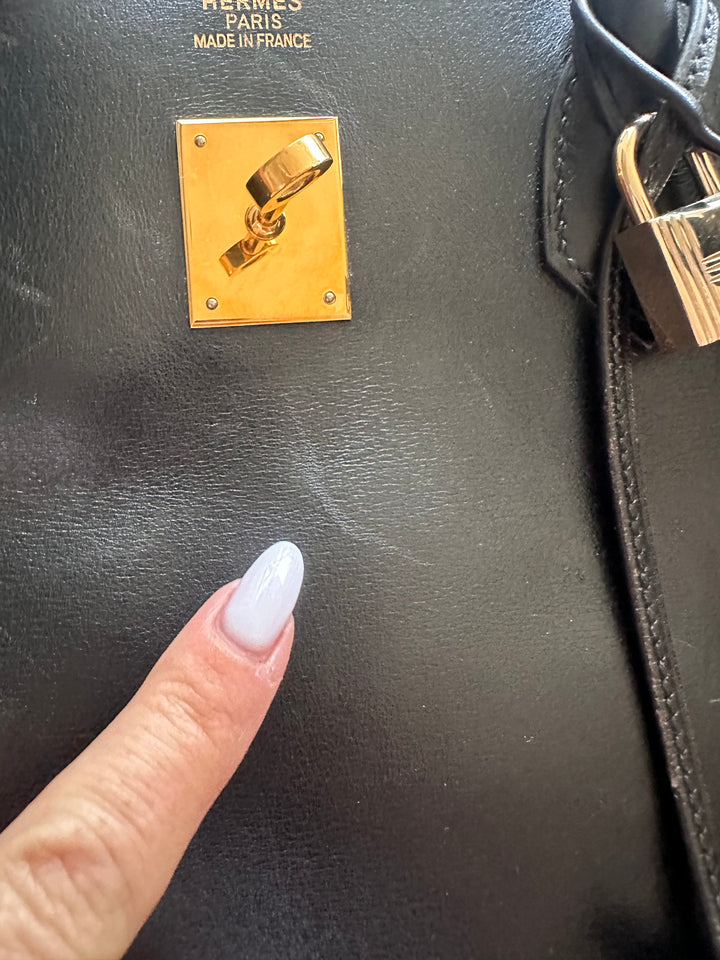 Hermes 2004 Birkin 40 Black Box Leather Gold Hardware