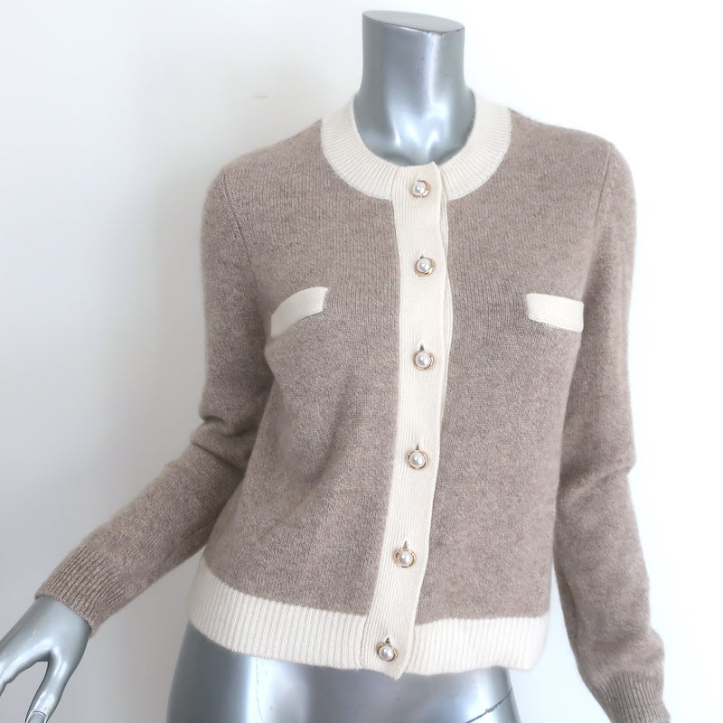 27 Miles Corrine Cashmere Faux Pearl-Button Cardigan