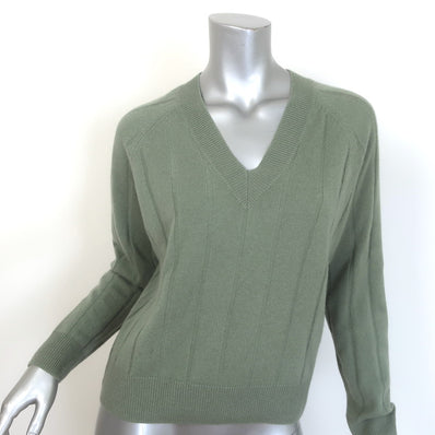 27 Miles Ribbed Cashmere V-Neck Sweater 