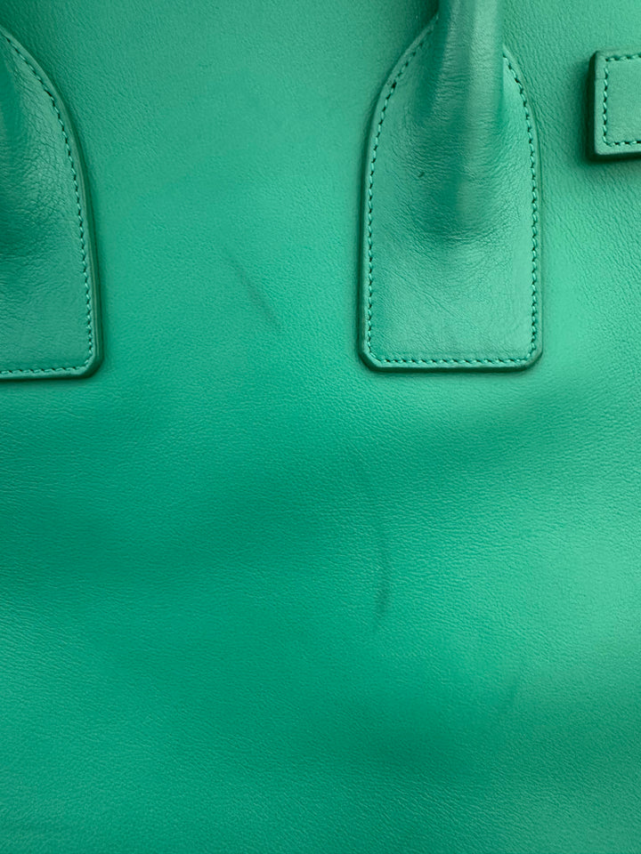 Saint Laurent Sac de Jour Small Tote Green Leather Crossbody Bag