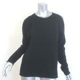 360 Cashmere cold-shoulder sweater in black cashmere, size M, pre-owned and gently worn luxury piece