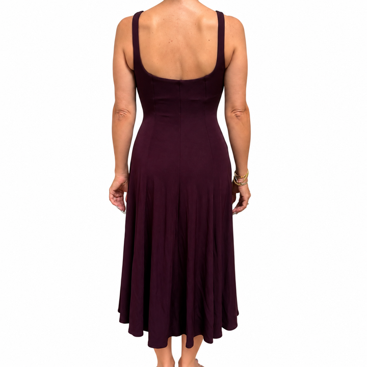 Mirror Palais Linda Supermodel Midi Dress Chianti Stretch Jersey Size Small