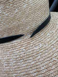 Janessa Leone Milton Straw Hat with Strap Beige Size Small NEW