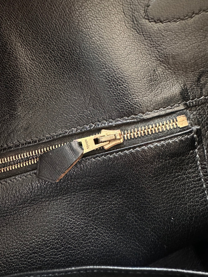 Hermes 2004 Birkin 40 Black Box Leather Gold Hardware