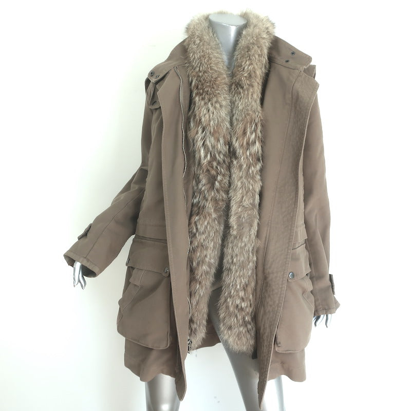 A.L.C. Coyote Fur-Trimmed Hooded Parka