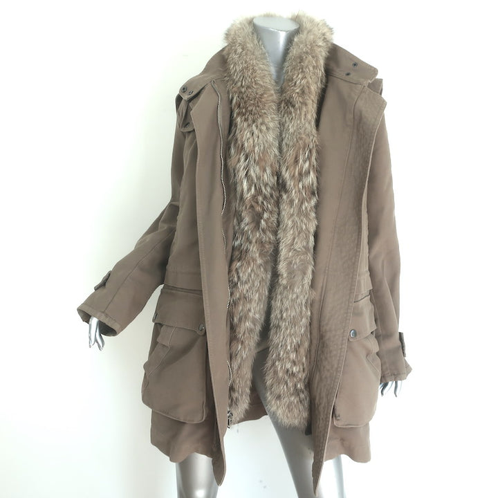 A.L.C. Coyote Fur-Trimmed Hooded Parka