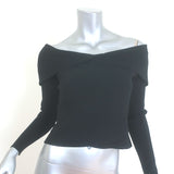 A.L.C. Rayne Off the Shoulder Sweater Black Ribbed Knit Size Small