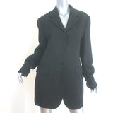 ACNE Studios Button-Cuff Blazer Black Wool Crepe Size 40 Single Breasted Jacket