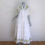 ALEMAIS Rosa Floral-Embroidered Tiered Midi Dress White Cotton Size 10