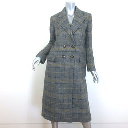 ALEXACHUNG Checked Tweed Double Breasted Coat 
