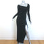 ALIX NYC Morris Off the Shoulder Midi Dress Black Ribbed Jersey Size Small