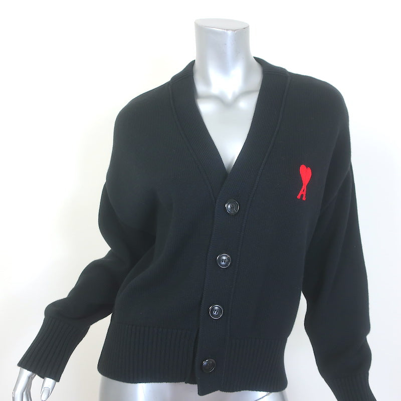 AMI Paris Ami De Coeur Embroidered Cardigan