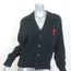 AMI Paris Ami De Coeur Embroidered Cardigan Black Cotton-Wool Size Small