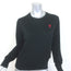 AMI Paris Ami De Coeur Embroidered Crewneck Sweater Black Wool Size Small