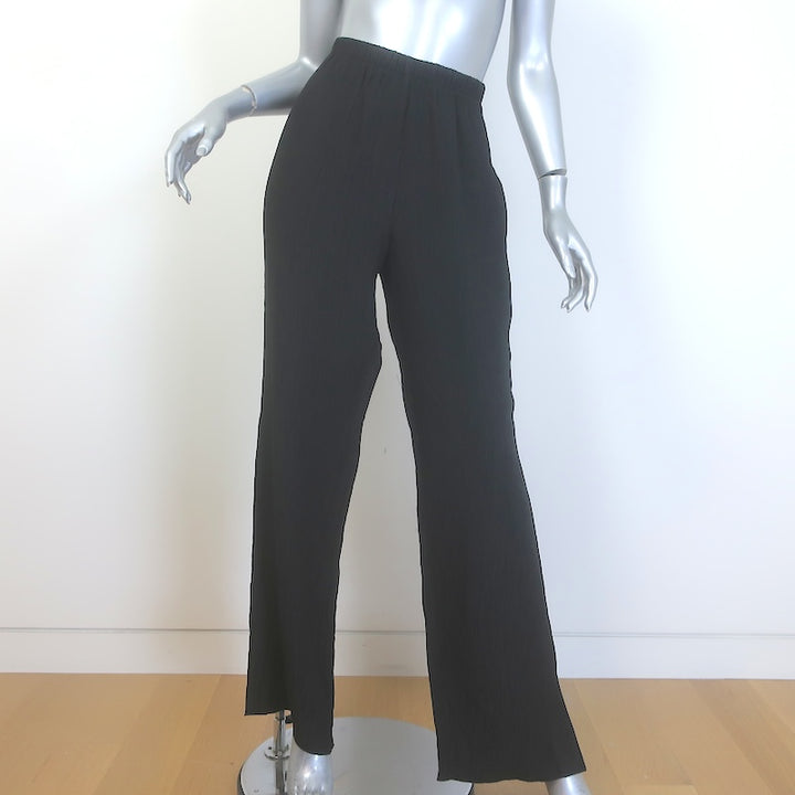 ANINE BING Aden Crinkled Plisse Pants Black Size Medium