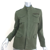 ANINE BING Army Jacket Olive Green Stretch Cotton Size Extra Small