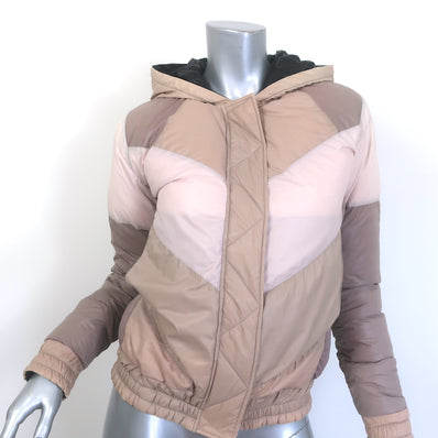 ANINE BING Colorblock Puffer Jacket Beige/Pink Size Small