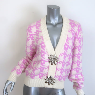 AREA Mussel Flower Houndstooth Cardigan 