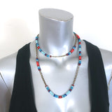 ASTALI Thunderbird Snake Glass Necklace Brass Chain Link