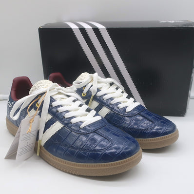 Adidas x Wales Bonner Samba Low Top Sneakers Collegiate Navy Croc Size 9 NEW