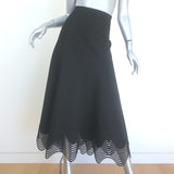 Akris Punto Waved Lace Midi Skirt Black