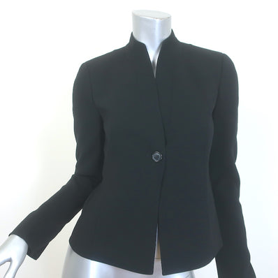 Akris Temptation Stand-Collar Blazer Black Wool S