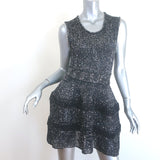 Alaia Archetypes Crino Sequin Mini Dress Marine/Silver Stretch Knit Size 38 NEW