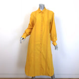 Alaia Crochet Lace-Trimmed Midi Shirtdress Marigold Cotton Size 44