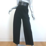 Alaia Leather-Belted Ultra High Rise Barrel Leg Pants