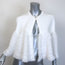 Alaia Ruffled Ribbed Knit Cape White Size 40