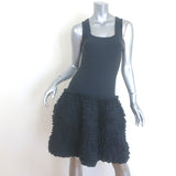Alaia Sleeveless Ruffled Knit Dress Navy