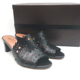 Alaia Vienne Laser Cut Leather Mules Black Size 41 Open Toe Heels
