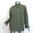 Alex Mill Ruffled Button Down Shirt Army Green Size Medium Long Sleeve Top