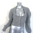 Alexander McQueen Cropped Scoop Neck Cardigan Gray Wool-Cashmere Size Medium
