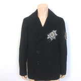 Alexander McQueen Embroidered Patch Peacoat 
