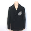 Alexander McQueen Embroidered Patch Peacoat Black Wool-Cashmere Size 50