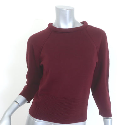 Alexander McQueen Padded Neckline Sweater Burgundy 