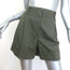 Alexander McQueen Pleated Panama Shorts Olive Cotton Size 42