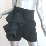 Alexander McQueen Ruffled Wool Shorts Black Size 40 NEW