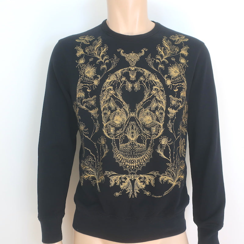 Alexander McQueen Skull-Embroidered Crewneck Sweatshirt