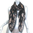 Alexander McQueen Skull Scarf Black & Beige Silk Chiffon 40