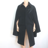 Alexander McQueen Swallow Cape Coat Black Wool-Cashmere Size 48