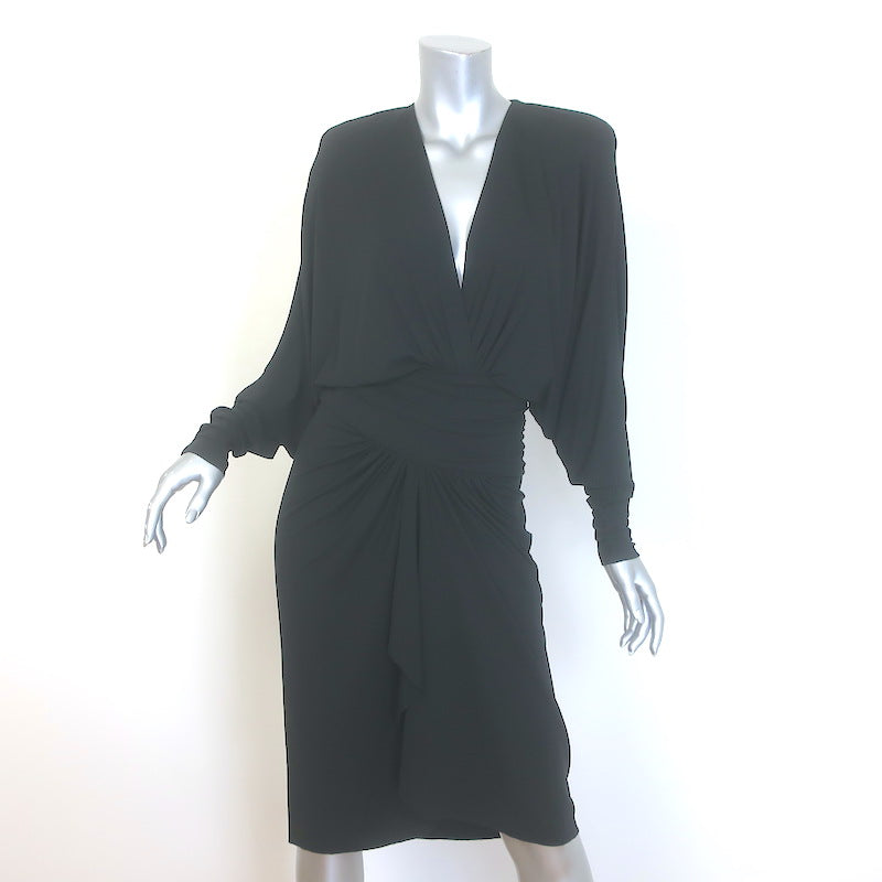 dolman sleeve dress Alexandre Vauthier Ruched Jersey Dolman Sleeve Dress Black Stretch Crepe Size 36