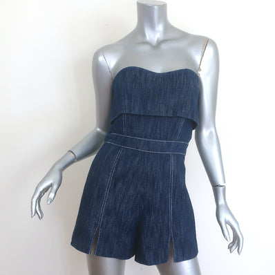 Alexis Martyna Strapless Denim Romper 